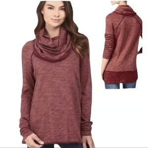 Free People FP Beach Two Body Cowl Neck Terracotta Long Slv Pullover Top M L NEW